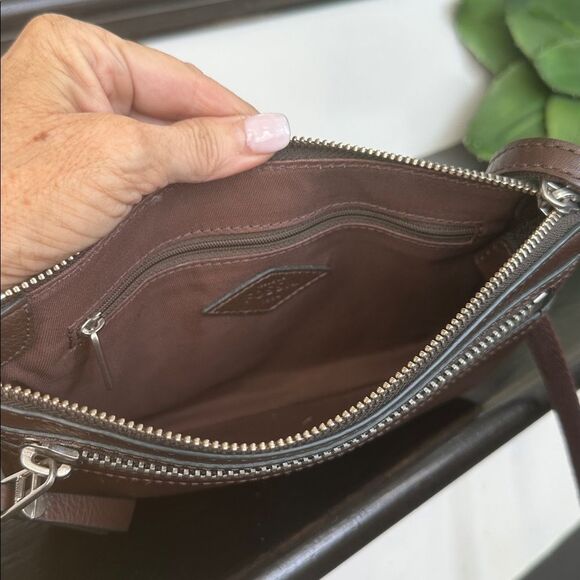 Fossil genuine leather like new crossbody shoulder purse brown - Picture 10 of 10